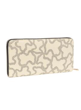 Carteira Tous Kaos Icon bege para mulher.