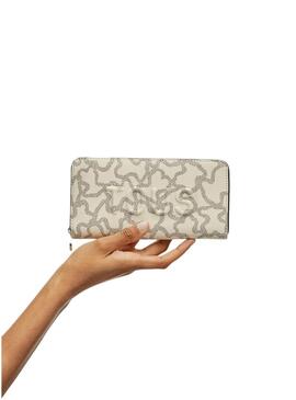 Carteira Tous Kaos Icon bege para mulher.