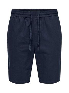 Bermuda azul marinho Only and Sons Linus para homem.