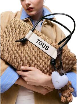 Cesto Tous grande Scoubidou natural e preto para mulher.