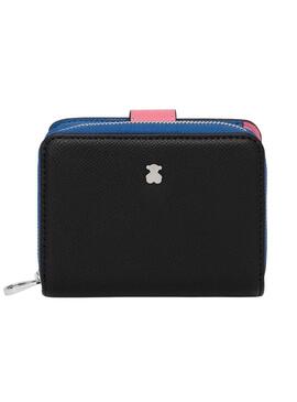 Carteira Tous New Dubai safiano preta para mulher.