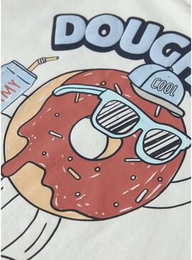 Camiseta Name It Foxe branca para menino.