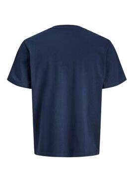 Camiseta Jack and Jones Perry azul marinho para criança.