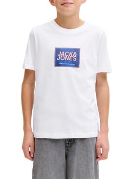 Camiseta Jack and Jones Rain branca para criança
