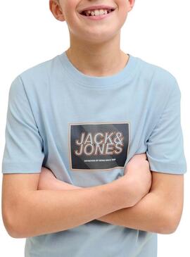 Camisa Jack and Jones Rain azul para crianças
