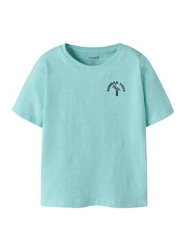 Camiseta Name It Flapz turquesa para menino.