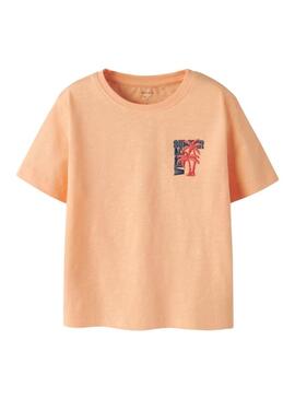 Camisa Name It Flapz coral para meninos.