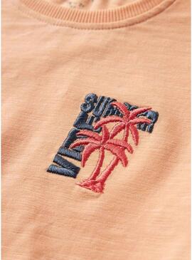 Camisa Name It Flapz coral para meninos.