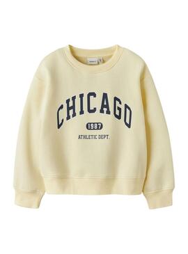 Moletom Name It Fabia amarelo para menina.