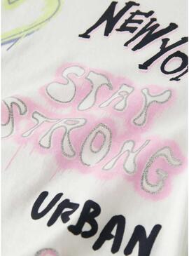 Camisa Name It Fosiaz branca para menina.