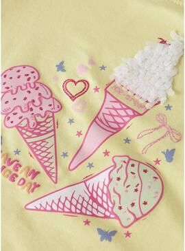 Camiseta Name It Fentaz amarela para menina.