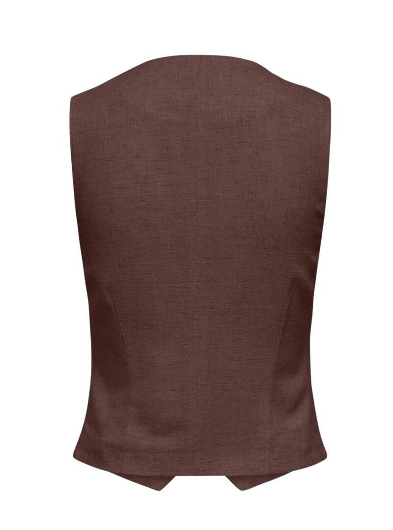 Colete Only Siesta marrom para mulher.