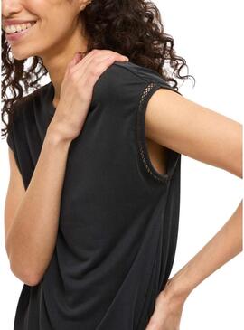 Camisa Vila Modal preta para mulher