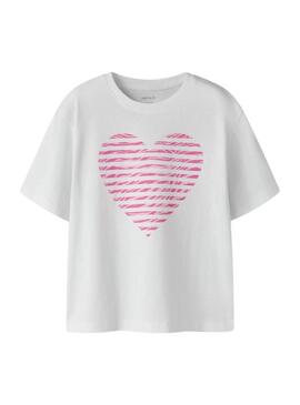 Camiseta Name It Fahiraz branca para menina