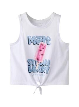 Top Nome It Fadeaz branco para menina