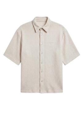 Camisa Project x Paris Waffle beige para homem.
