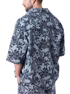 Camisa Project x Paris Jacquard azul para homem.