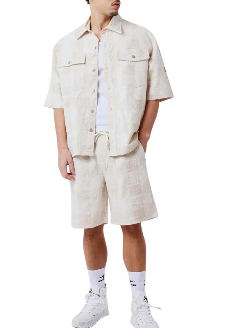 Camisa Project x Paris Jacquard bege para homem.