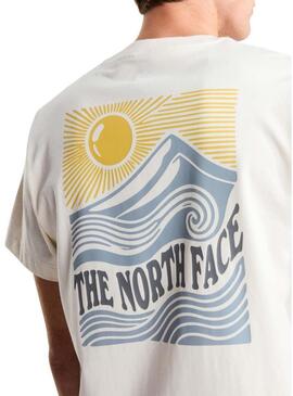 Camiseta The North Face Mountain bege para homem.