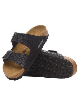 Sandálias Birkenstock Arizona Leo preto para mulher.