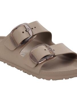 Sandálias Birkenstock Arizona Big Buckle Eva bege para mulher.