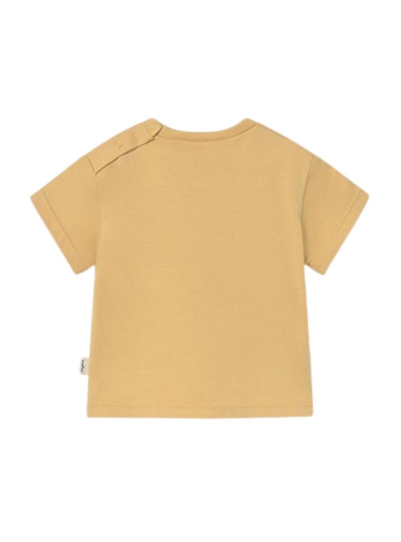 Camisola Mayoral com mensagem mostarda para bebê.