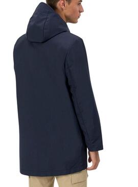 Parka O Polvo impermeável azul marinho para homem.