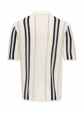 Camisa Polo Only and Sons Leon bege para homem.