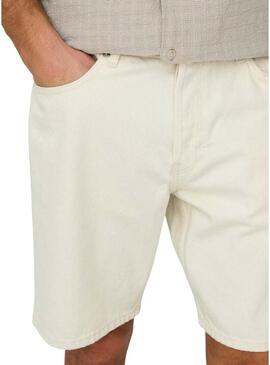 Bermudas Only and Sons Sedge bege para homens.