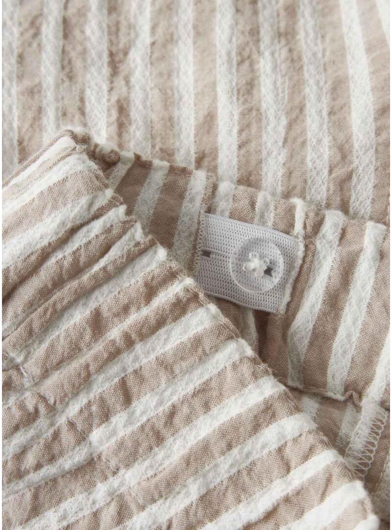 Bermudas Nome It Edenis listradas em tons de caramelo para menino.