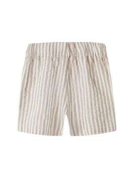 Bermudas Nome It Edenis listradas em tons de caramelo para menino.