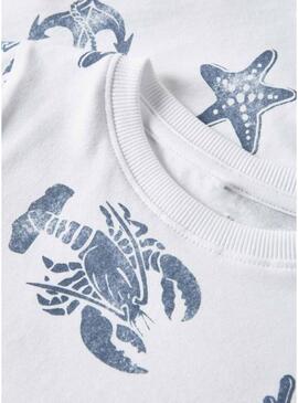 Camiseta Name It Fille estampada branca para menina