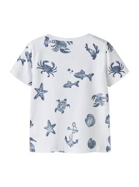 Camiseta Name It Fille estampada branca para menina