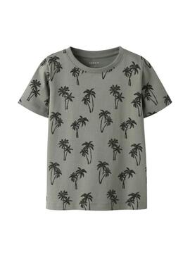 Camiseta Name It Fille com estampa de palmeiras verde para menino