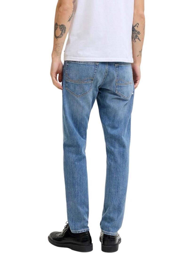 Calça jeans Jack and Jones Mike azul médio para homem.