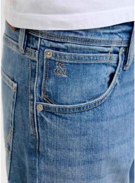 Calça jeans Jack and Jones Mike azul médio para homem.