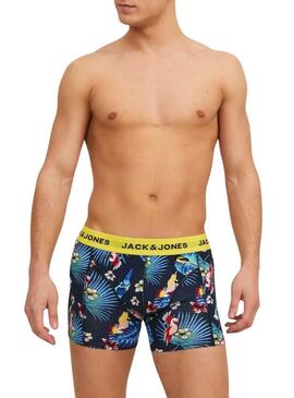 Caixa de cuecas Jack and Jones Flower Bird para homem