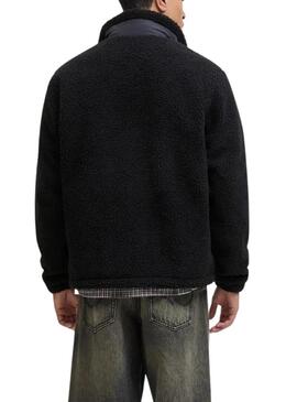 Jaqueta Jack and Jones Soho teddy preta para homem.