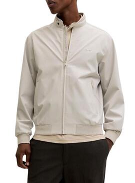 Jaqueta bomber bege da Jack and Jones para homem.