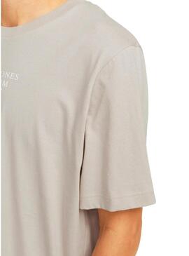 Camiseta Jack and Jones Bluarchie cinza para homem.