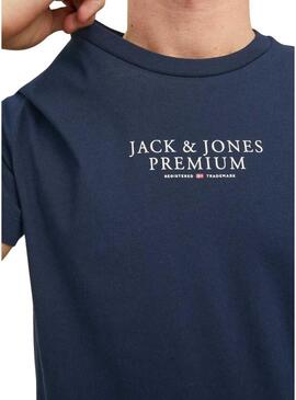 Camiseta Jack and Jones Bluarchie azul marinho para homem.