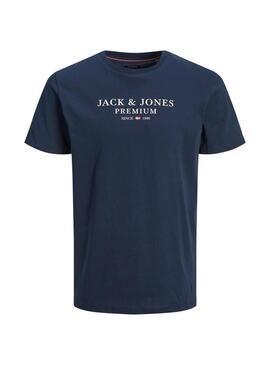 Camiseta Jack and Jones Bluarchie azul marinho para homem.
