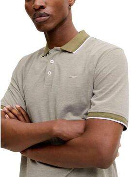 Camisa polo Jack and Jones azul alves bege para homem