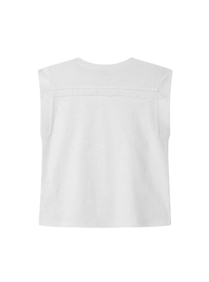 Camiseta Pepe Jeans Gelu branca para menina.