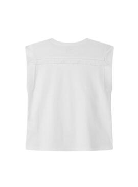 Camiseta Pepe Jeans Gelu branca para menina.