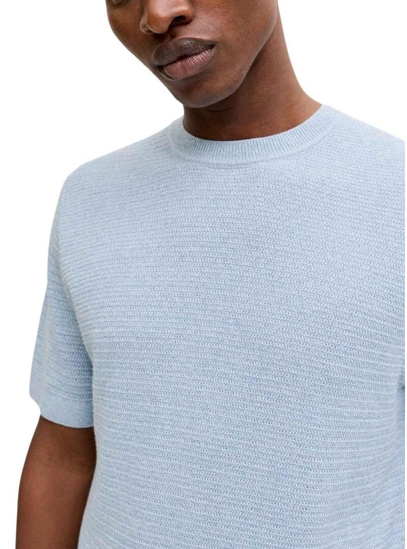 Camiseta Jack and Jones Bluriley azul para homem.