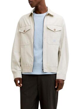 Camiseta Jack and Jones Bluriley azul para homem.