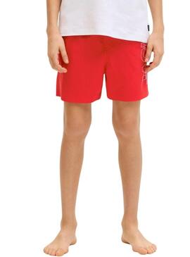 Fato de banho Jack and Jones Maui vermelho para criança.