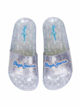 Chinelos Pepe Jeans Wave Pop com glitter para menina