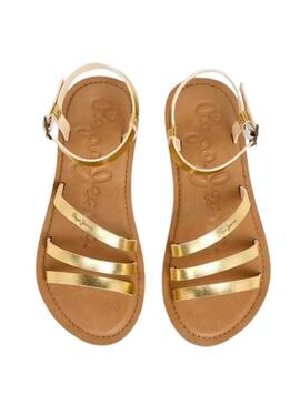 Sandália Pepe Jeans Rio Sand dourado para mulher.